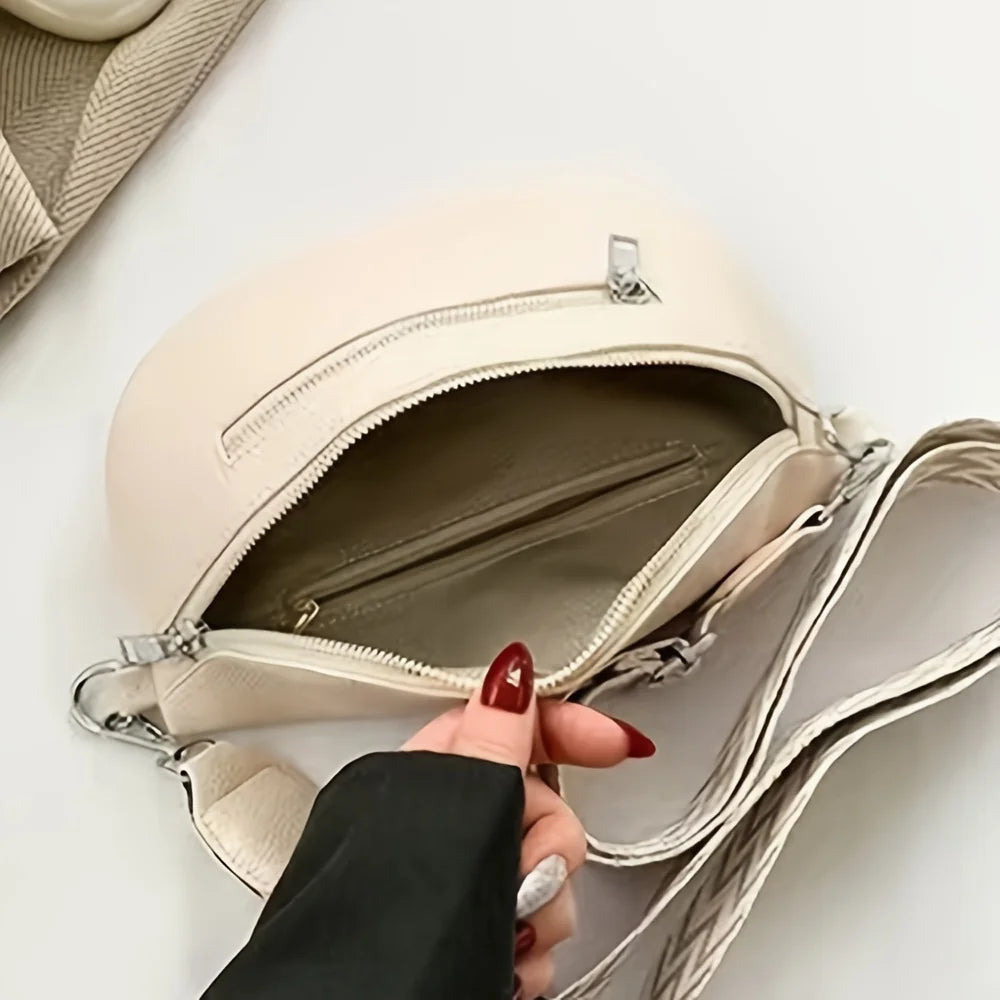 Petit sac banane femme en similicuir, attaches dorées