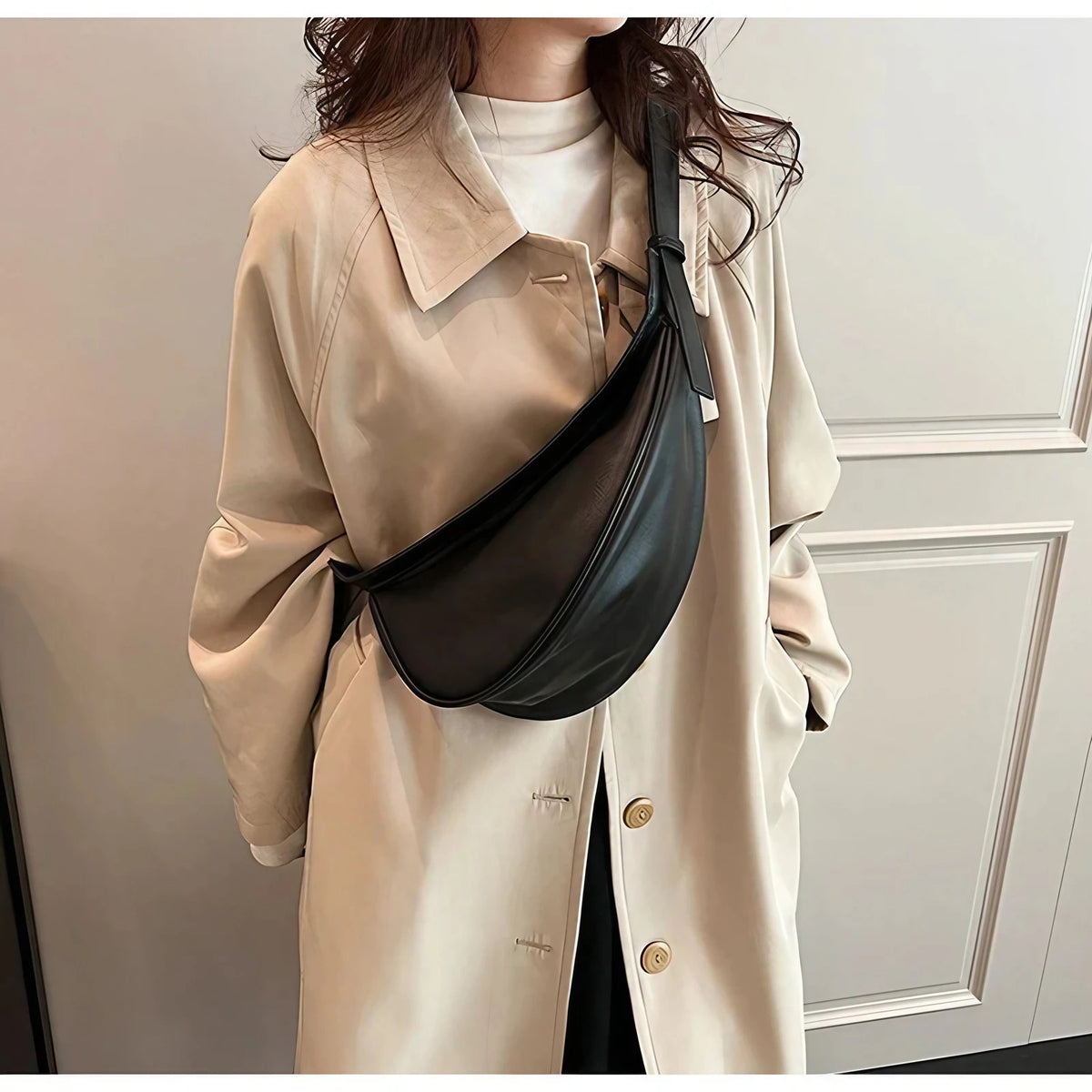 Sac banane femme en similicuir, esprit années 90, deux coloris