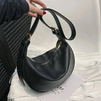 Sac banane femme en similicuir grainé, forme arrondie, trois coloris, noir