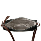 Sac banane femme en similicuir grainé, forme demi-lune