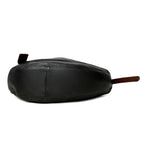 Sac banane femme en similicuir grainé, forme demi-lune