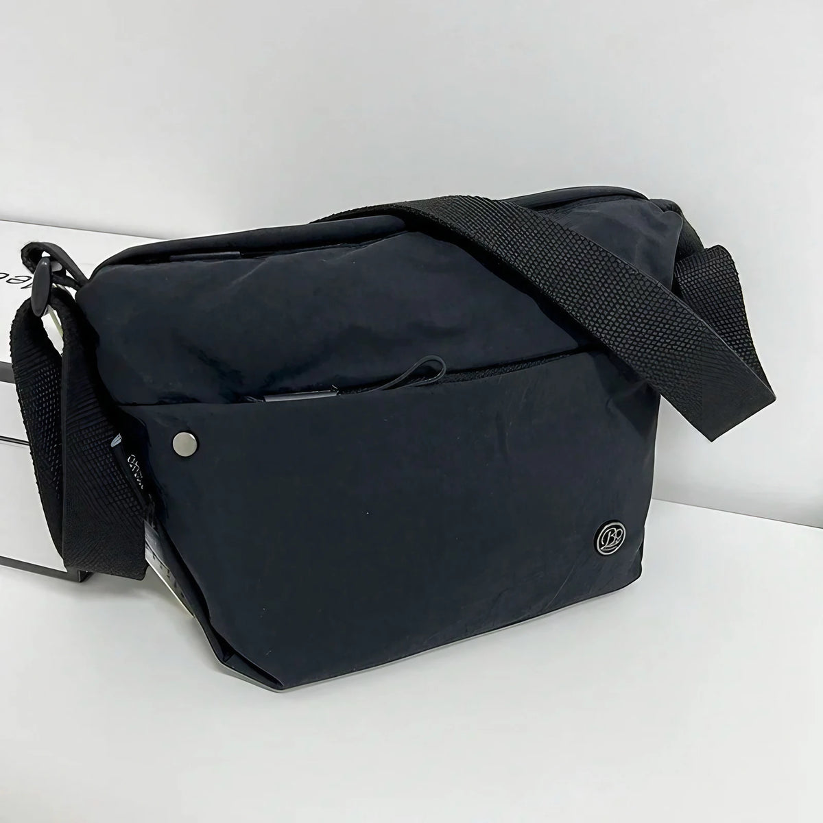 Sac banane femme en nylon imperméable, poches zippées, noir