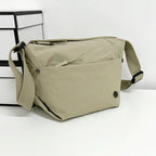Sac banane femme en nylon imperméable, poches zippées, gris perle