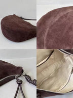 Sac banane femme en cuir, sangle à nœud coulissant, 25 x 15 cm