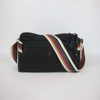 Sac banane femme en nylon imperméable, quatre poches zippées, noir