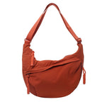 Grand sac banane femme, cinq poches dont quatre zippées, orange
