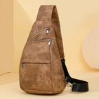 Sac banane femme rétro en similicuir, six coloris, marron