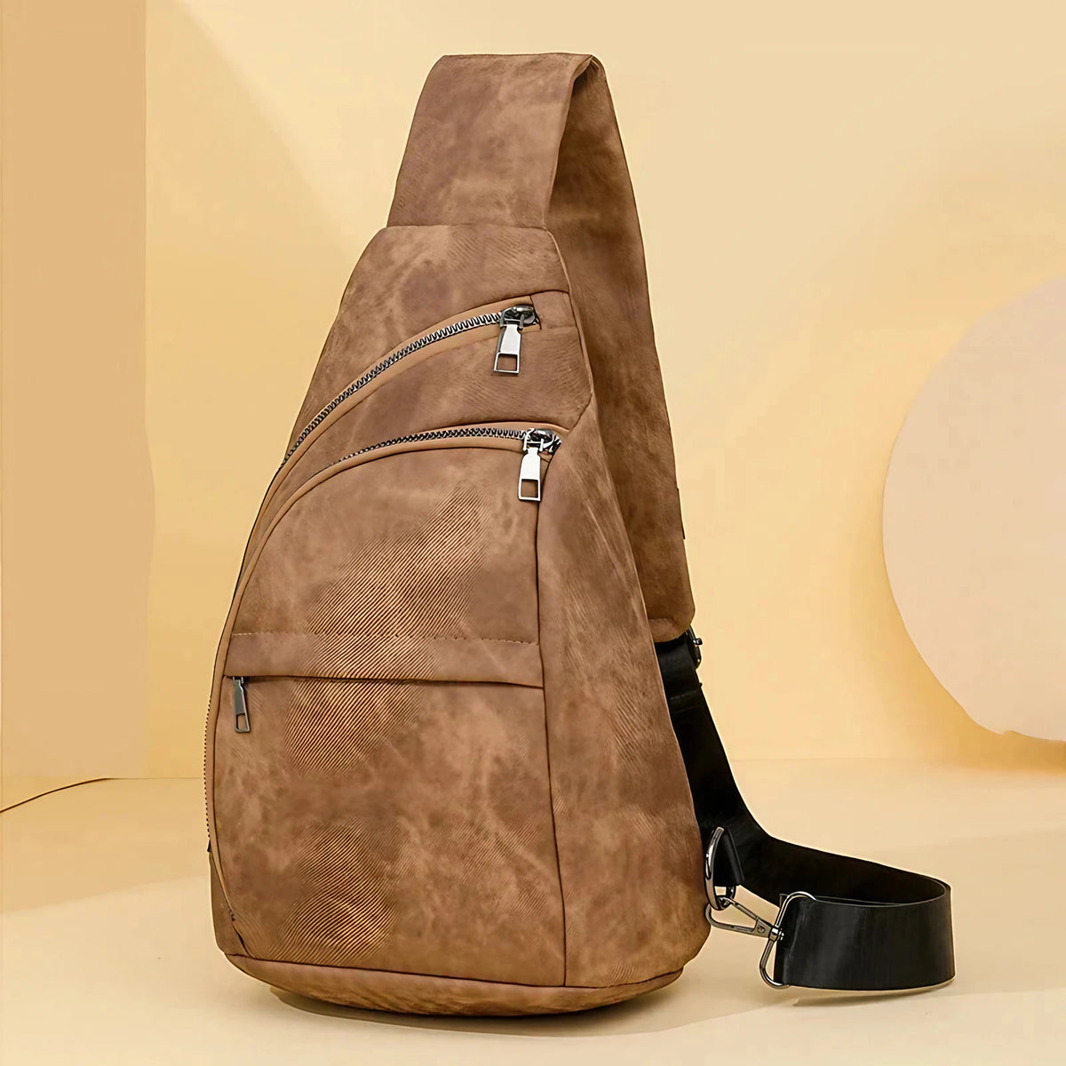 Sac banane femme rétro en similicuir, six coloris, marron