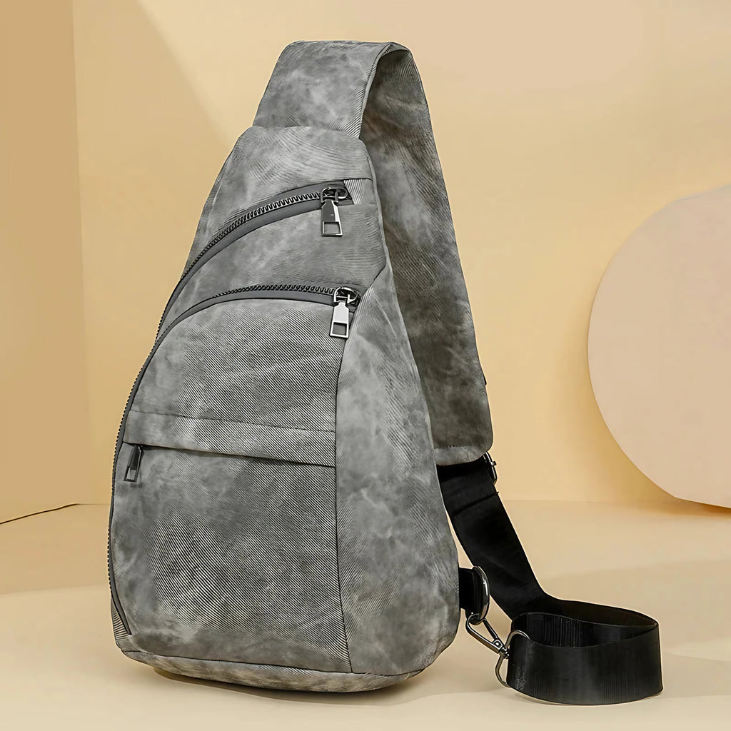 Sac banane femme rétro en similicuir, six coloris, gris