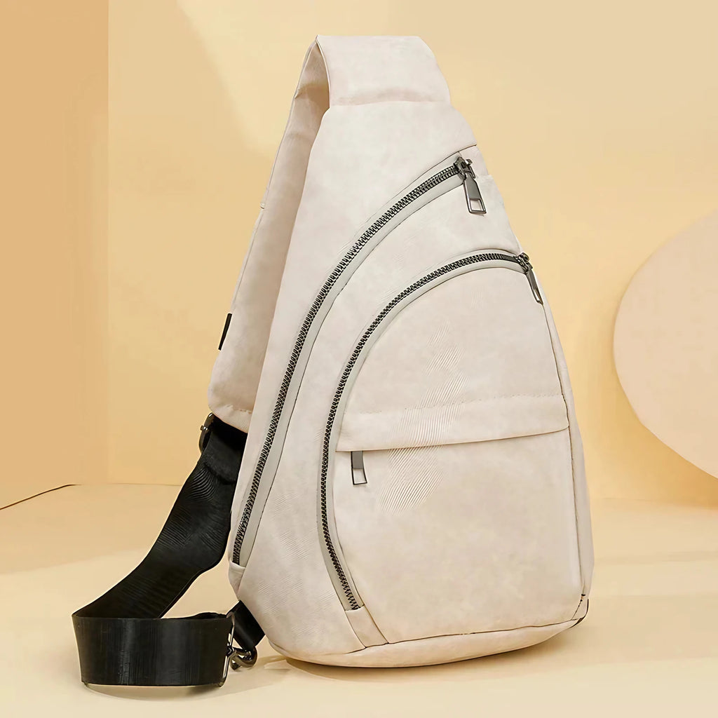 Sac banane femme rétro en similicuir, six coloris, blanc