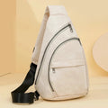 Sac banane femme rétro en similicuir, six coloris, blanc