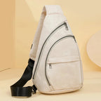 Sac banane femme rétro en similicuir, six coloris, blanc