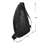 Sac banane homme en cuir noir, 36 cm, plusieurs compartiments
