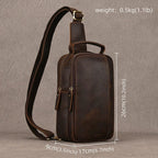 Sac banane homme en cuir à compartiments, café foncé ou marron
