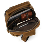 Sac banane homme en cuir à compartiments, café foncé ou marron
