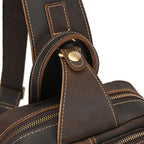 Sac banane homme en cuir, 25 x 15 x 5 cm, marron ou café