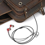 Sac banane homme en cuir, 25 x 15 x 5 cm, marron ou café