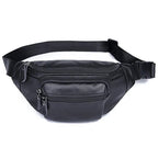 Sac banane homme en cuir multipoches, 30 x 13 x 8 cm