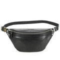 Sac banane homme en cuir, 30 x 15 x 9 cm, noir ou café, noir