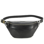 Sac banane homme en cuir, 30 x 15 x 9 cm, noir ou café, noir