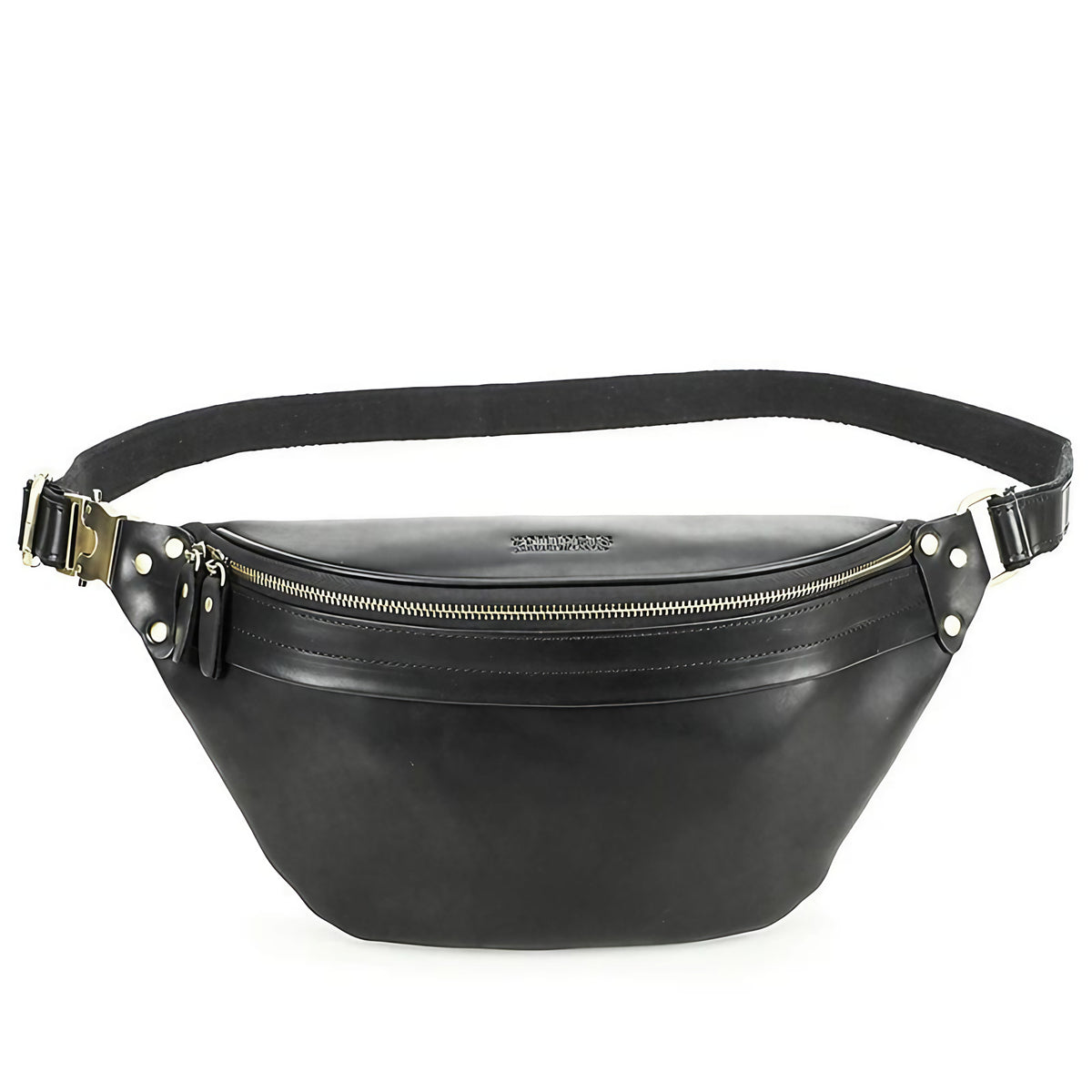 Sac banane homme en cuir, 30 x 15 x 9 cm, noir ou café, noir