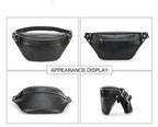 Sac banane homme en cuir, 30 x 15 x 9 cm, noir ou café