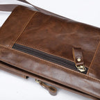 Sacoche ceinture homme en similicuir marron