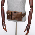 Sacoche ceinture homme en similicuir marron
