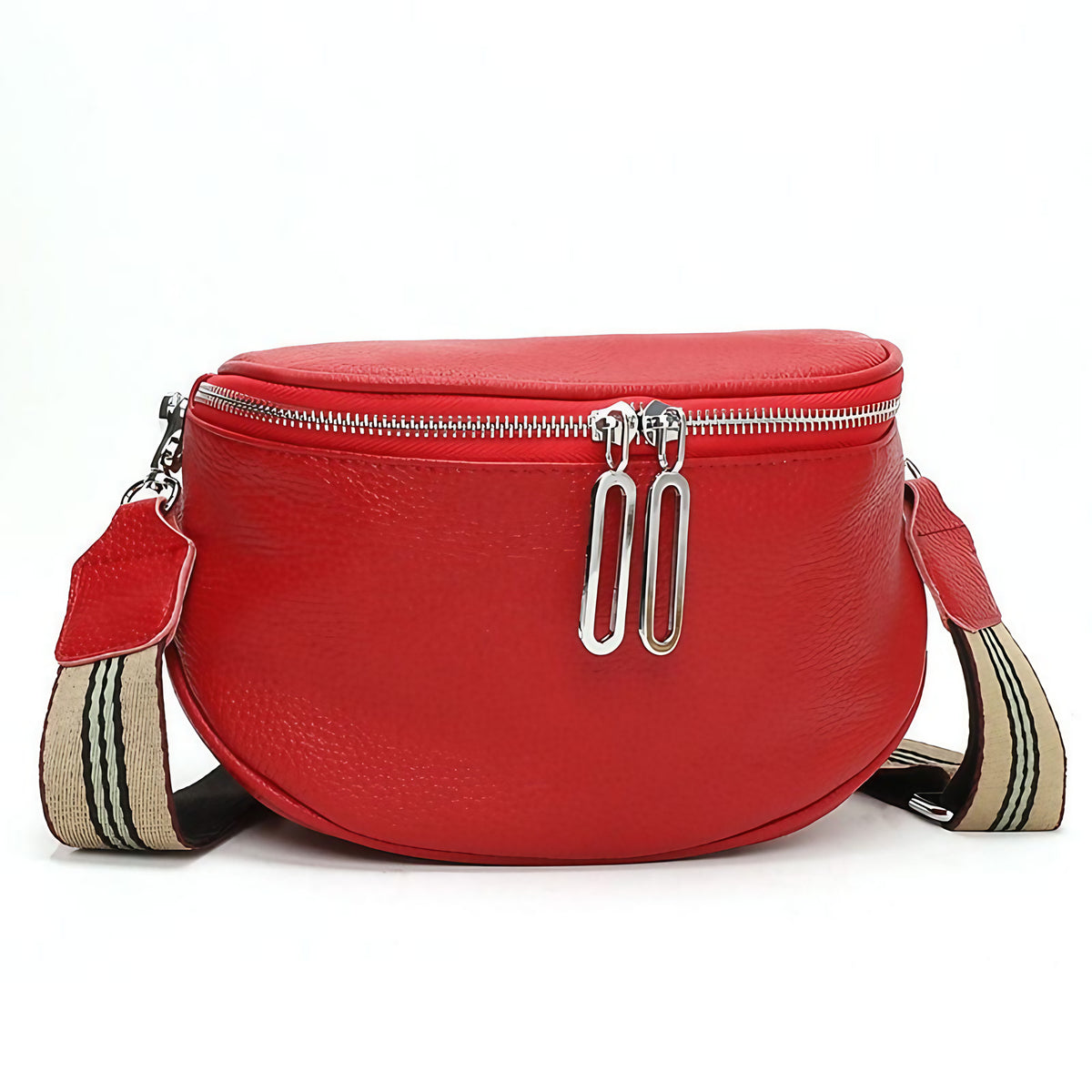 Sac banane femme en cuir de vache, huit coloris, rouge