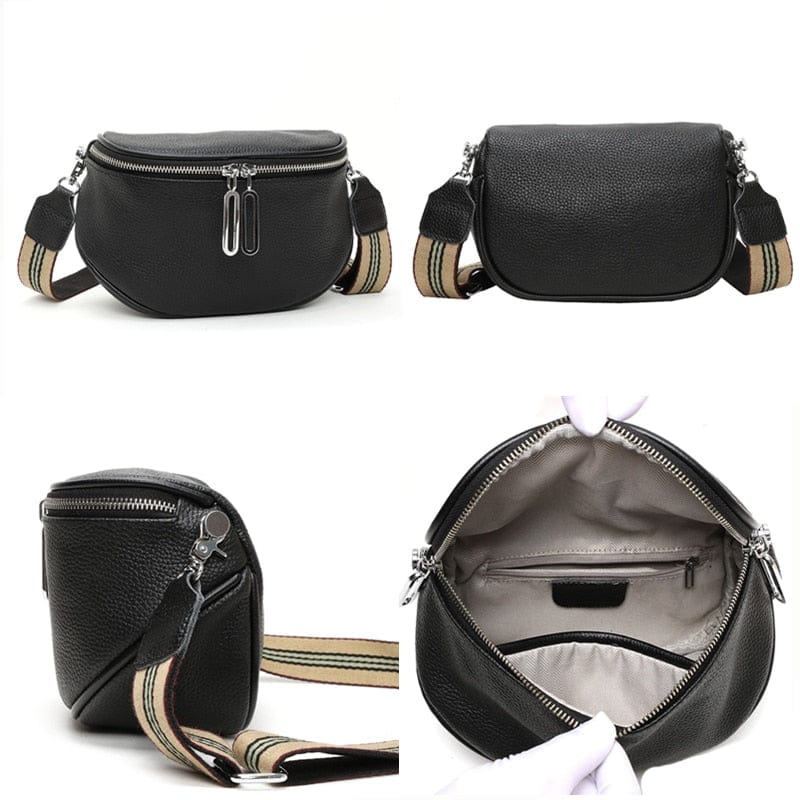 Sac banane femme en cuir de vache, huit coloris