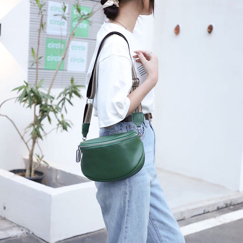 Sac banane femme en cuir de vache, huit coloris