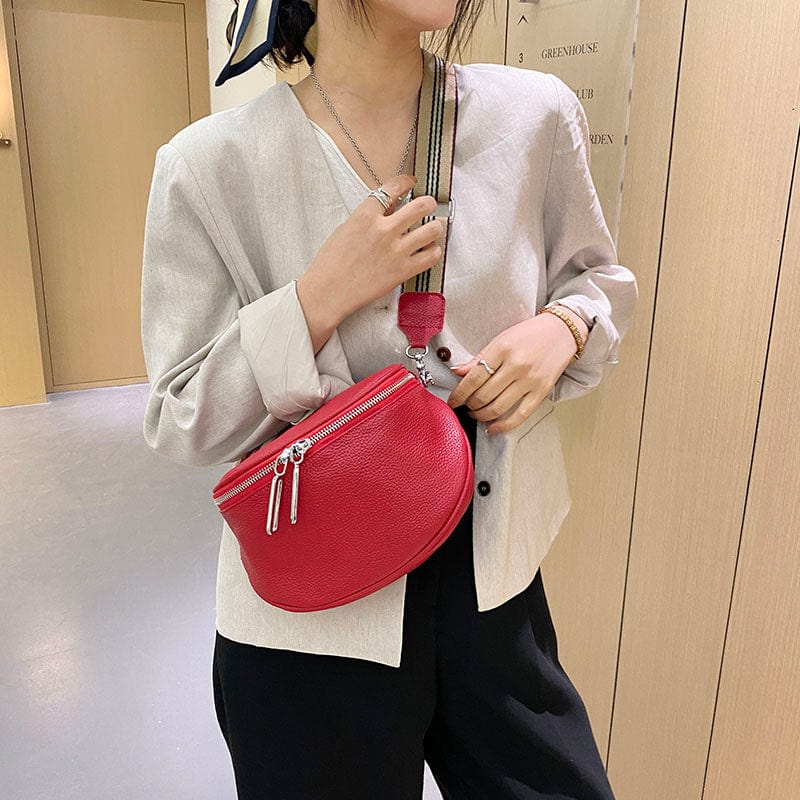 Sac banane femme en cuir de vache, huit coloris
