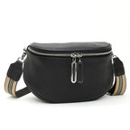 Sac banane femme en cuir de vache, huit coloris, noir