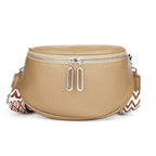 Sac banane femme en cuir de vache, huit coloris, kaki