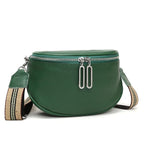 Sac banane femme en cuir de vache, huit coloris, vert