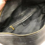 Sac banane femme noir en cuir, 30 x 20 cm, sangle réglable