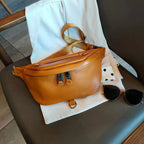 Sac banane femme à poche arrière, 28 x 13 x 7 cm, marron
