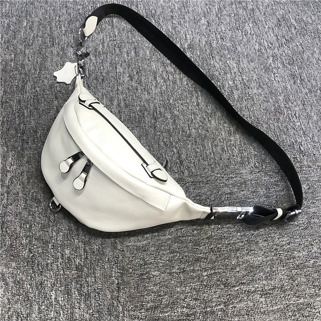 Sac banane femme à poche arrière, 28 x 13 x 7 cm, blanc