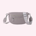 Sac banane femme en similicuir, 24 x 14 cm, gris, noir ou beige
