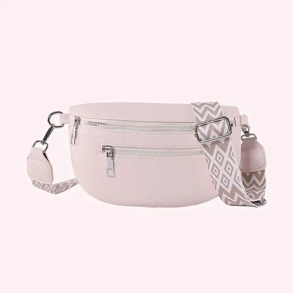 Sac banane femme en similicuir, 24 x 14 cm, gris, noir ou beige