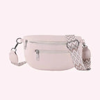 Sac banane femme en similicuir, 24 x 14 cm, gris, noir ou beige
