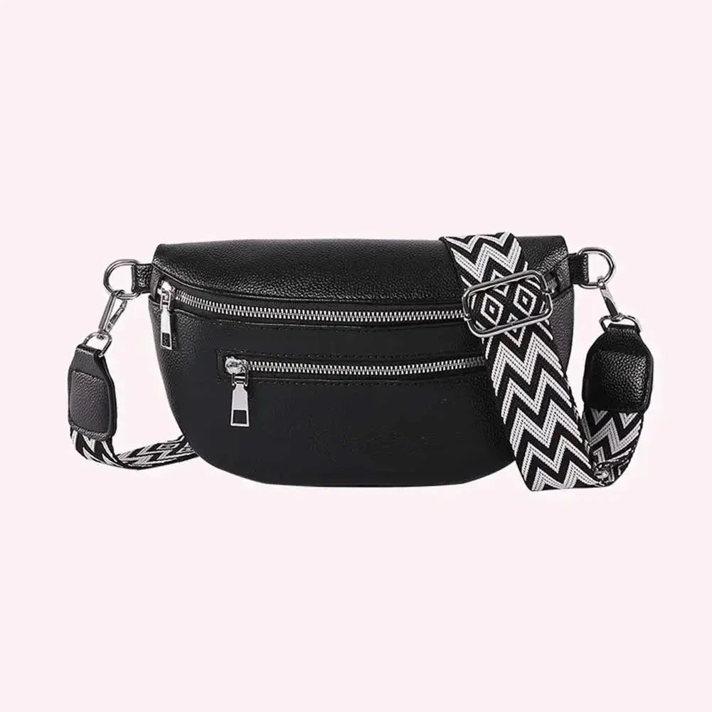 Sac banane femme en similicuir, 24 x 14 cm, gris, noir ou beige