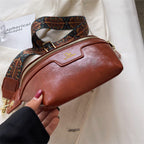 Sac banane femme en similicuir zippé, noir, marron ou café