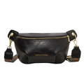 Sac banane femme en similicuir zippé, noir, marron ou café, noir