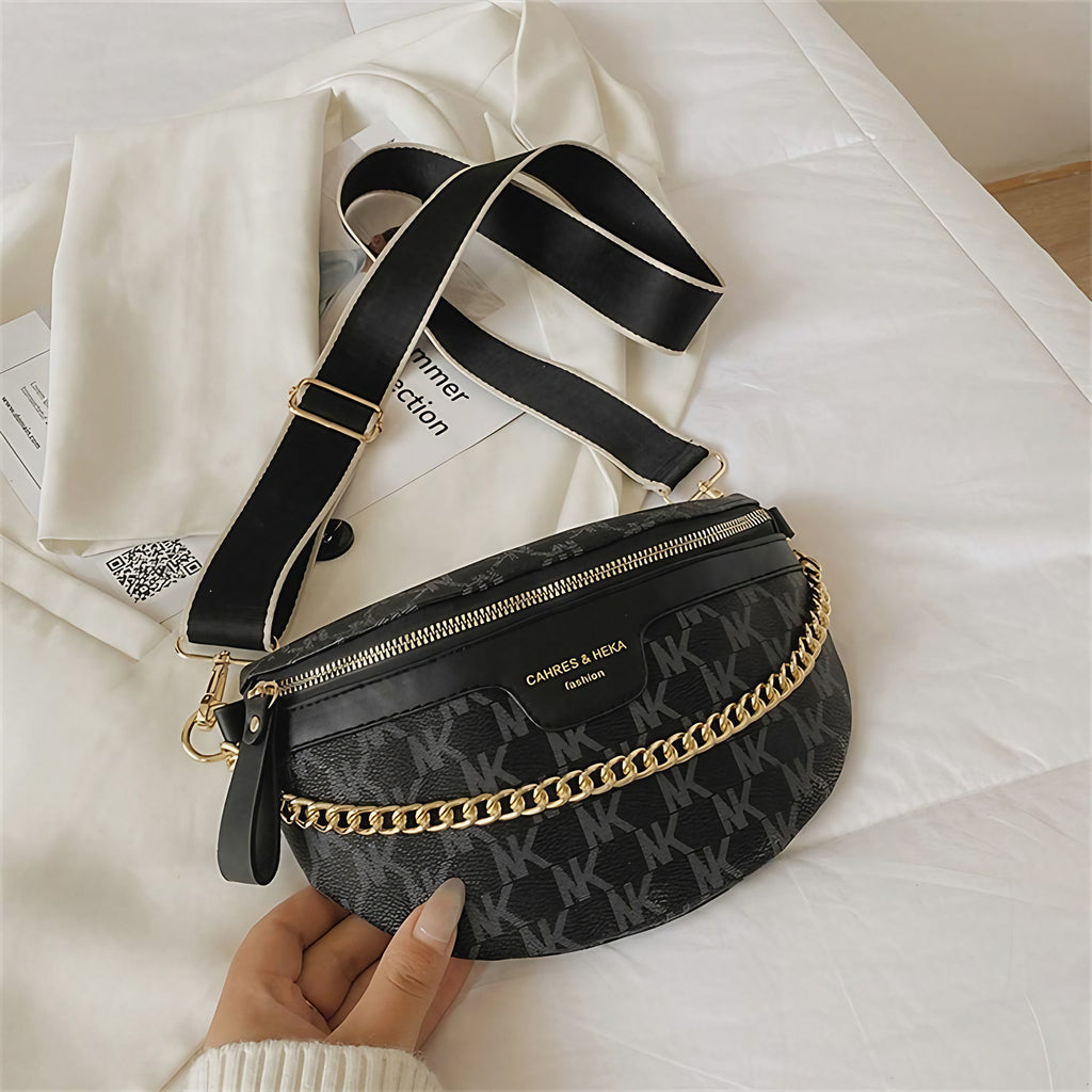 Sac banane femme en similicuir, sangle réglable, cinq coloris, noir