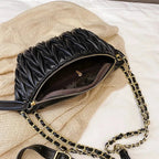 Sac banane femme en similicuir, 26 x 14 x 7 cm, noir ou blanc