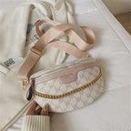 Sac banane femme en similicuir, sangle réglable, cinq coloris, blanc et rose