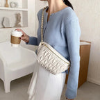 Sac banane femme en similicuir, 26 x 14 x 7 cm, noir ou blanc