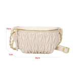 Sac banane femme en similicuir, 26 x 14 x 7 cm, noir ou blanc