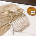 Sac banane femme en similicuir, 26 x 14 x 7 cm, noir ou blanc, blanc